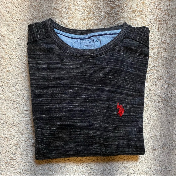 U.S. Polo Assn. Other - U.S. Polo Assn Long Sleeve Thermal Shirt Mens Large Grey & Black Red Horse